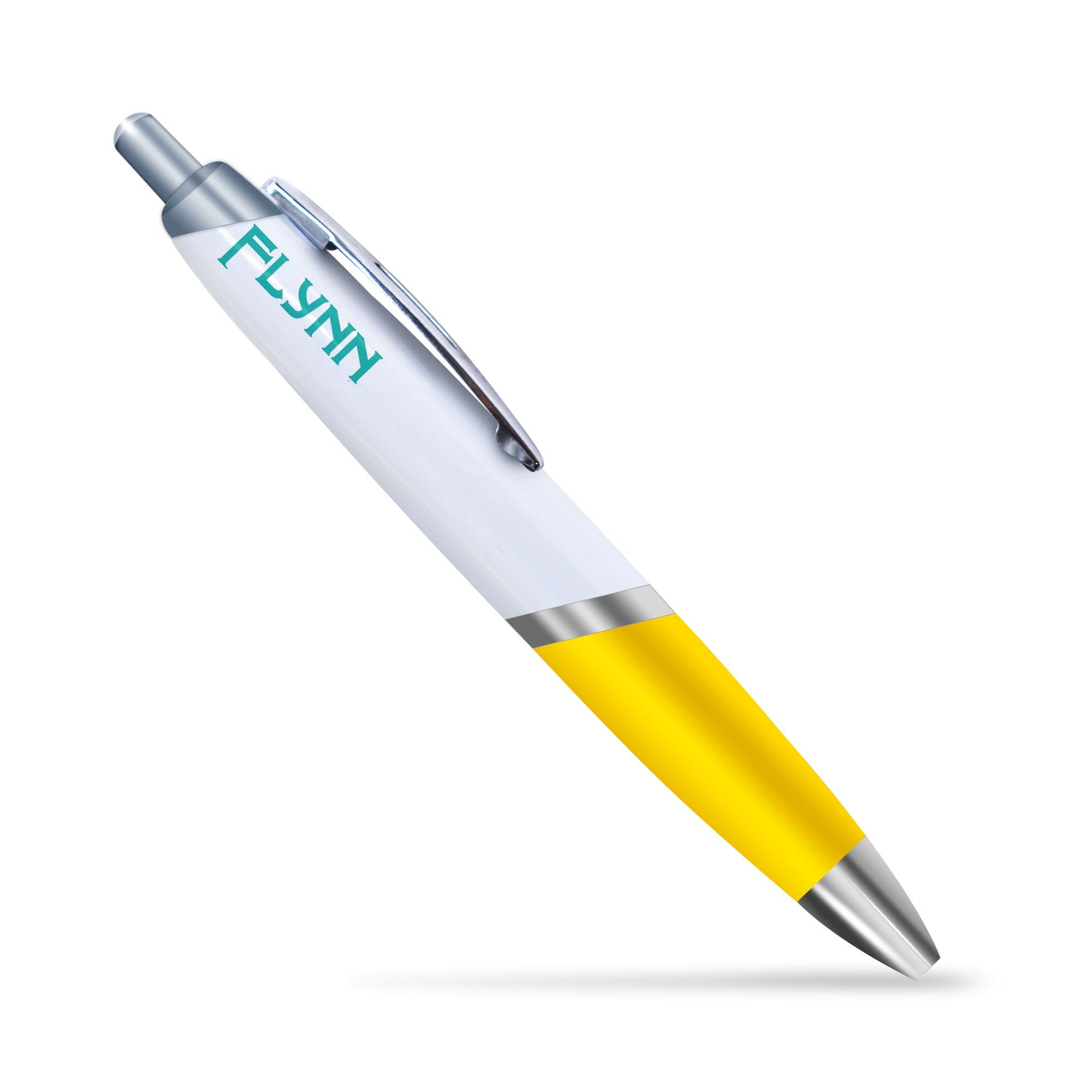 Destination Vinyl LtdName - FLYNN - Yellow Ballpoint Pen Ocean Turquoise #209193