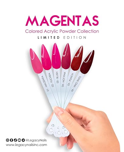 Miniatura 5 de Legacy Nails Professional Collection - Kit de polvo acrílico de 6 colores para manicura, bricolaje para extensiones de uñas acrílicas (colección