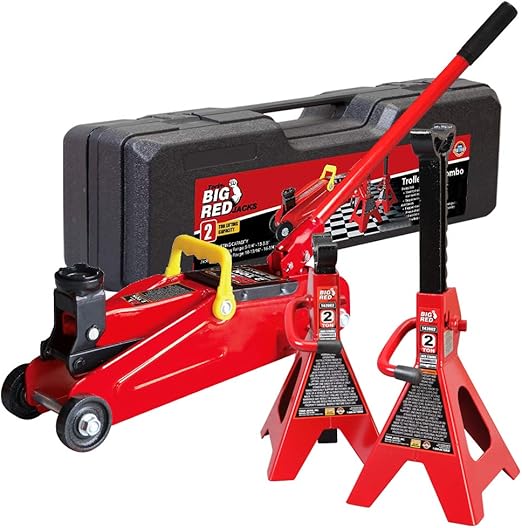 Torin T82001S Big Red Hydraulic Trolley Floor Jack Combo with 2 Jack