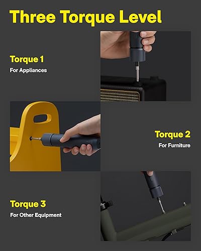 Miniatura 3 de HOTO Kit de destornilladores eléctricos, 25 puntas hexagonales mejoradas de 1/4 pulgadas, tapa magnética, destornillador inalámbrico recargable,