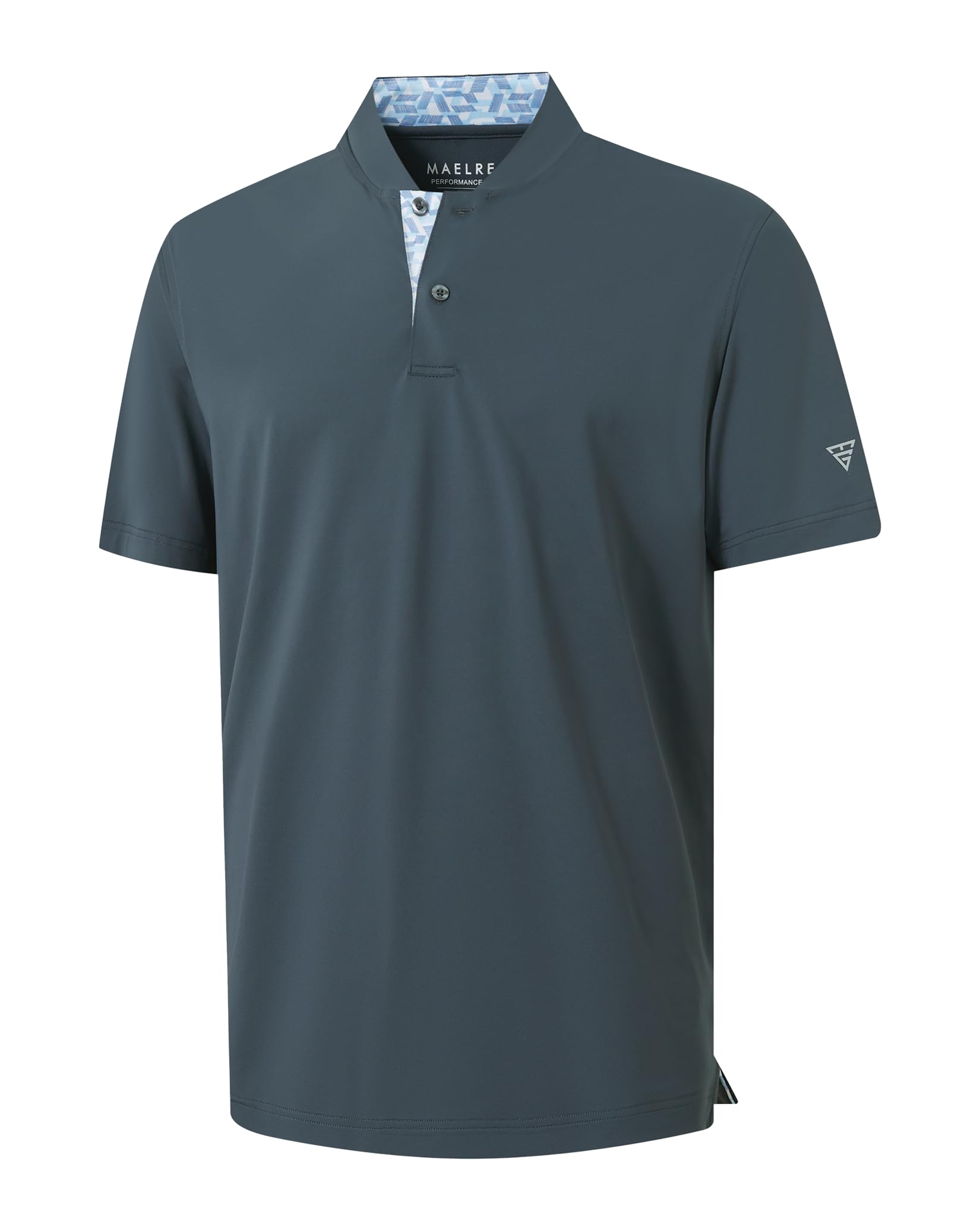 M MAELREG Mens Golf Shirts Collarless Performance Dry Fit Moisture Wicking Casual Solid Short Sleeve Henley Shirts for Men — view 11