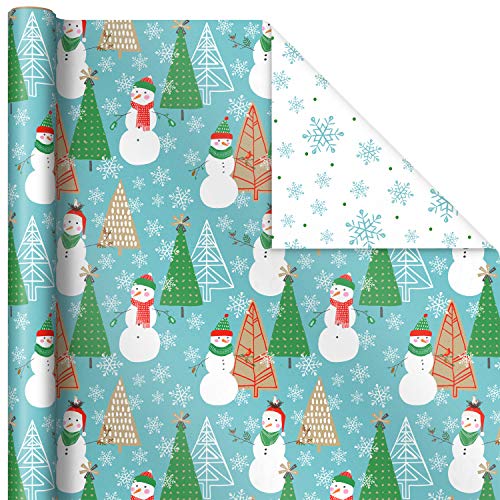 image for Hallmark Reversible Christmas Wrapping Paper (3 Rolls: 120 sq. ft. ttl