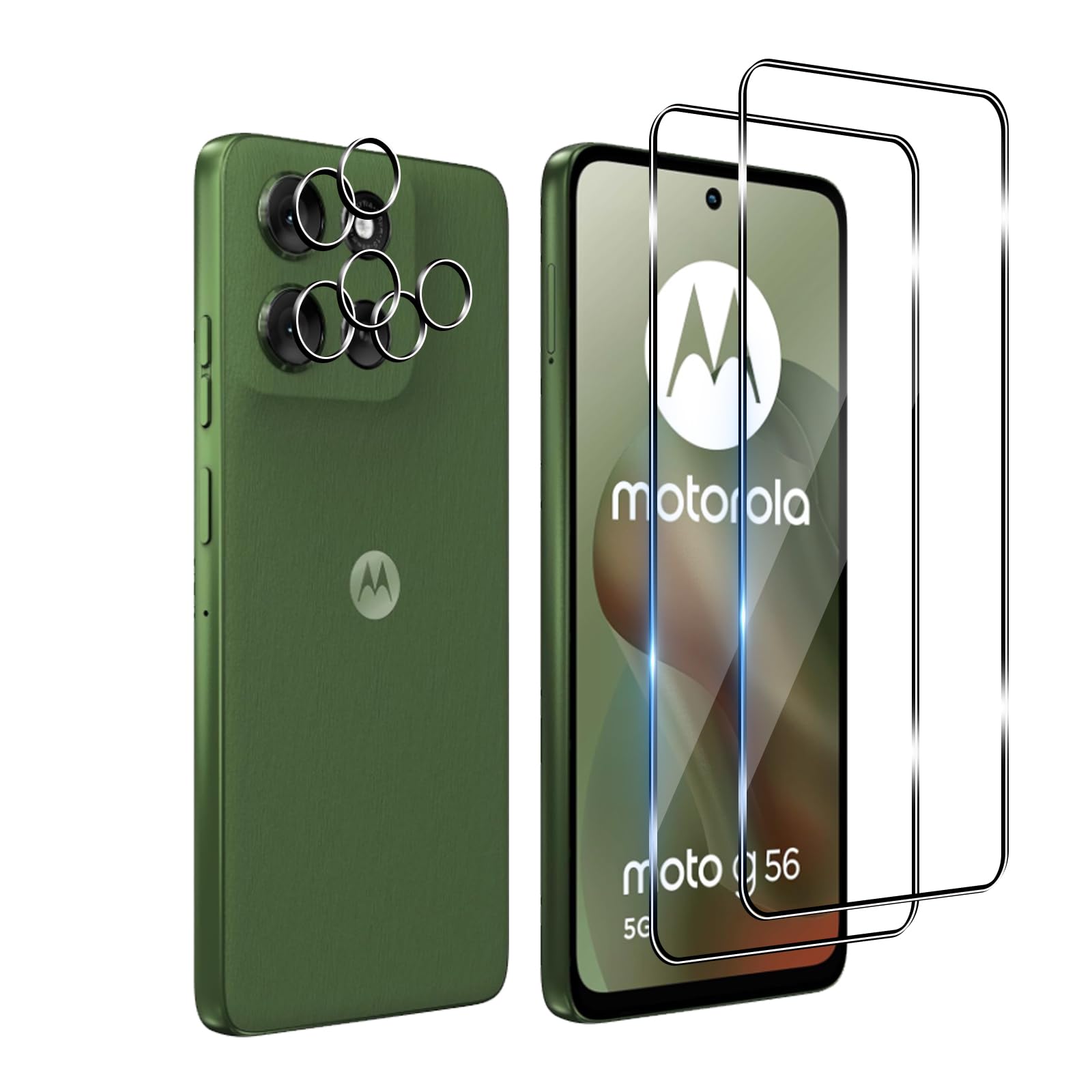 Protection écran Verre Trempé Pour Motorola Moto G56 5G - 2 Films écran + 2 Protections Caméra, 9H, Anti-traces, Facile à Poser - 9