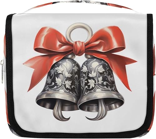 Christmas Modern Decor Toiletry Bag for Women, Travel Makeup Organizer with Hanging Hook, Traveling Cosmetic Bags for Toiletries Accessories