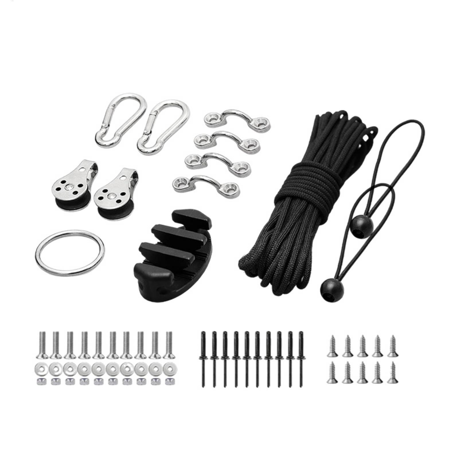 Kayak Anchors Trolley Kit, Anchors System for Kayaks, Canoes, & Boats, Stainless Steel Hardware, Paracord, 9 Meters Lines, Ideal for Kayak Fishing & Outdoor Water Activities