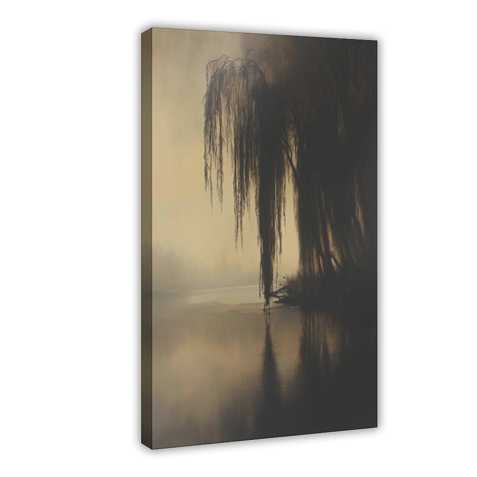 Bareronor Old Willow Tree Cottagecore Canvas Poster Bedroom Decor Landscape Office Room Decor Gift 8" L X 12" W