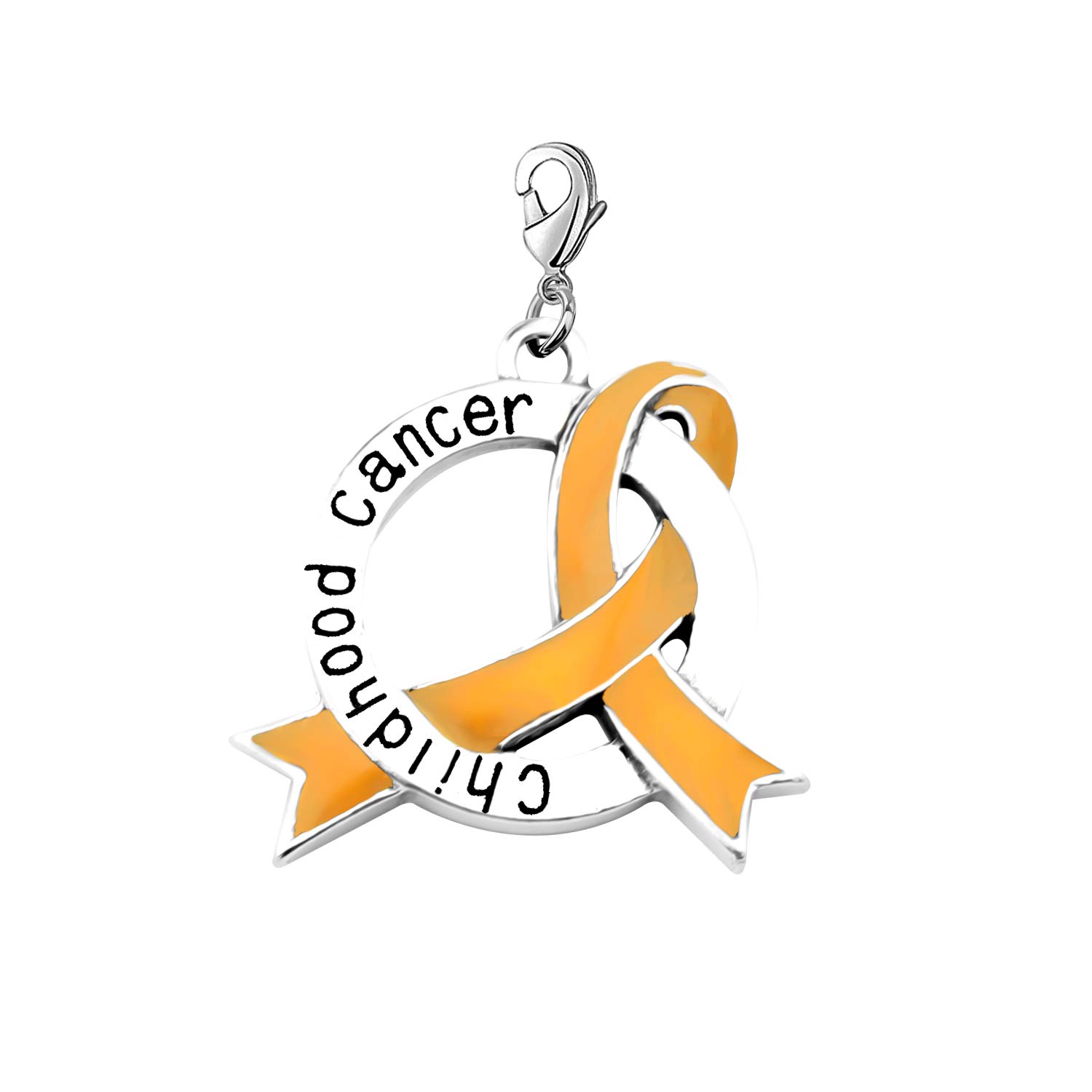 CENWA Childhood Cancer Awareness Ribbon Clip-on Charm/Necklace Childhood Cancer Support Jewelry