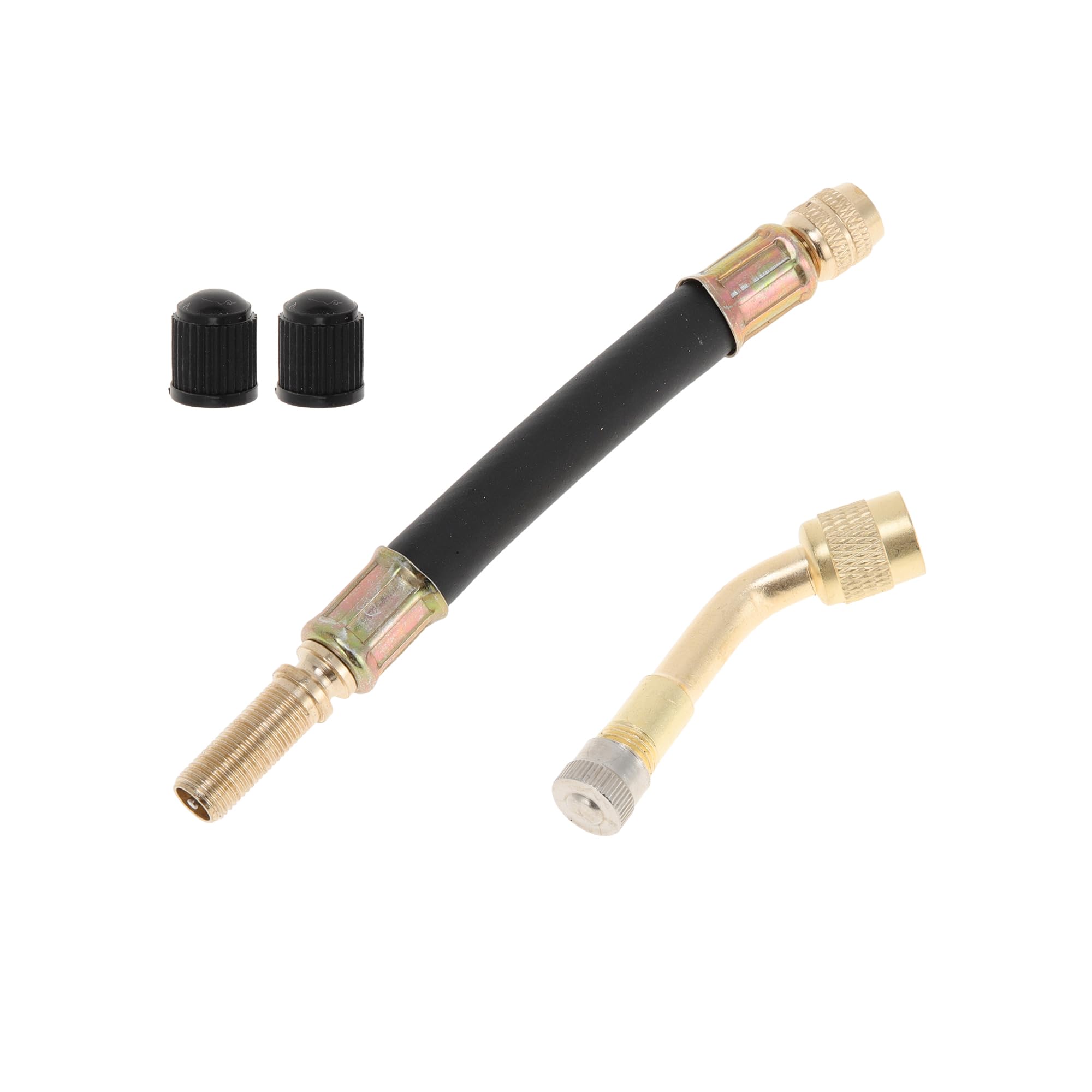 Motoforti 1set 135 Degree Copper Tire Valve Extension with Flexible Plastic 125mm Tyre Valve Inflation Adapter for Car Motorcycle RV Truck Bike