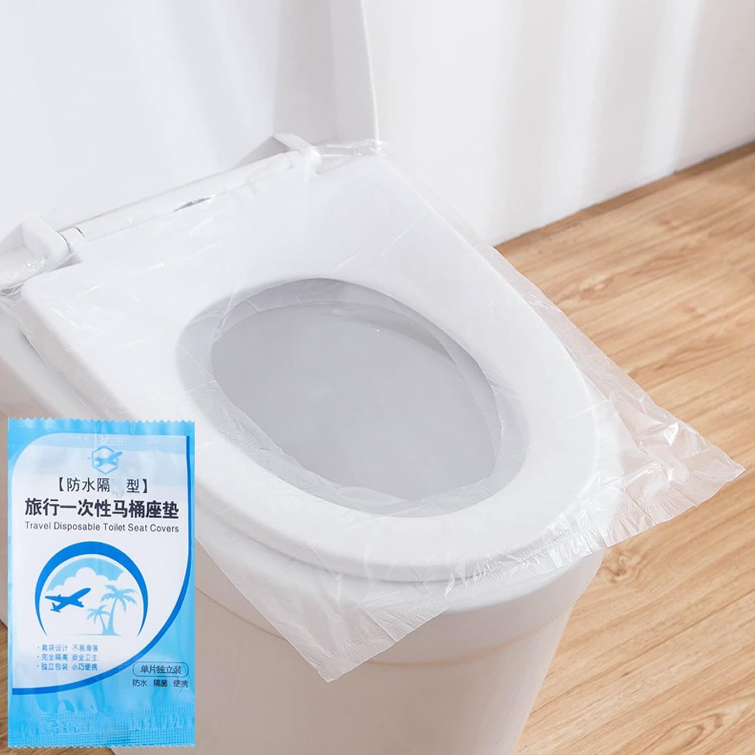 Disposable Plastic Potty Seat Covers - Pack Of 50Pcs | Waterproof & Non-Slip Toilet Seat Cover For Home, Office & Public Toilets | Individually Wrapped Seats Protector For Travel-image-48