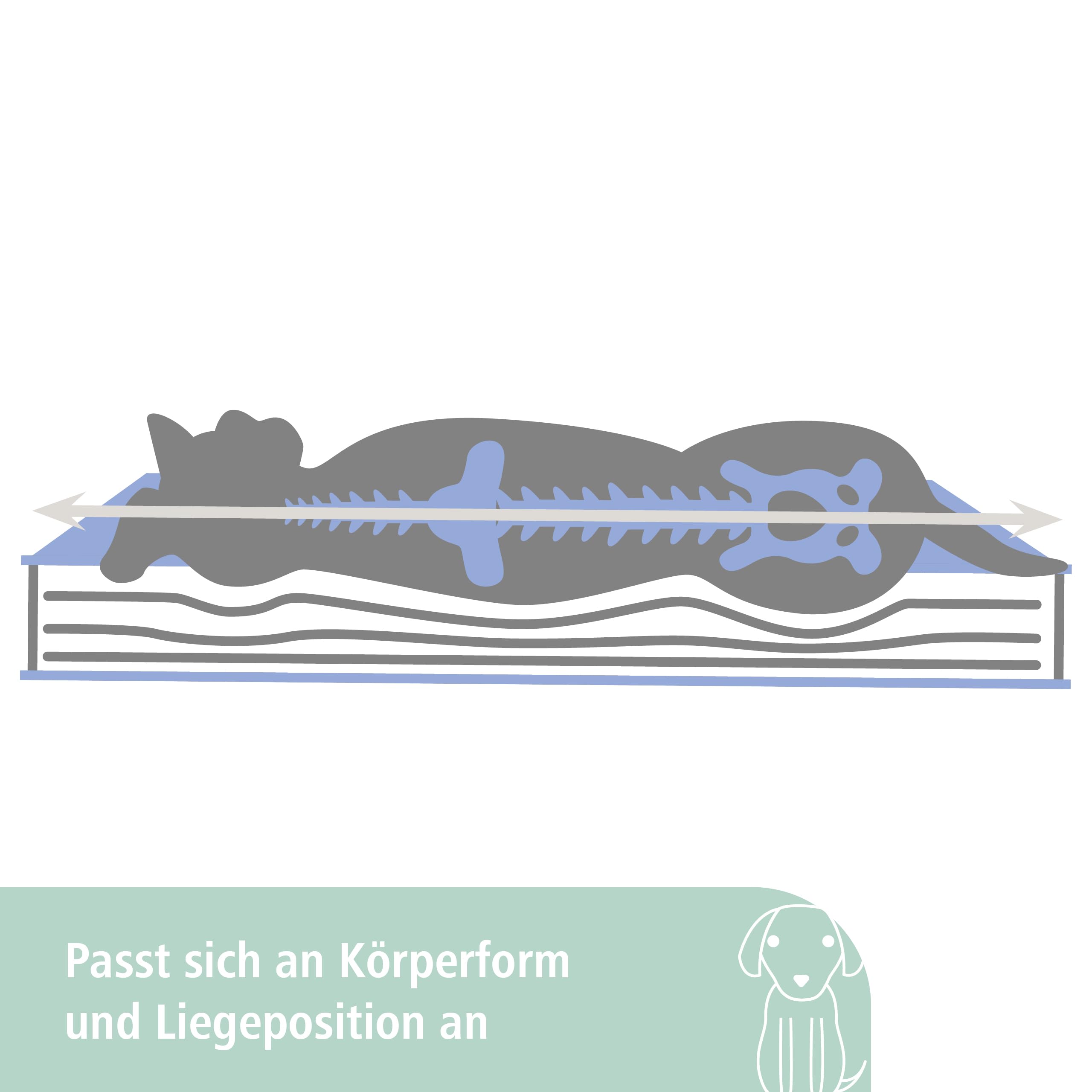 Kerbl Pet Materasso per cani in memory foam, morbido lettino ortopedico per cani, delicato sulle articolazioni e sulla colonna vertebrale, per il massimo comfort, lavabile, 100 x 65 x 8 cm,