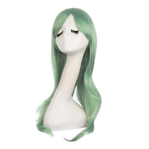 Miniatura 3 de MapofBeauty - Peluca larga de extremos rizados de 28 pulgadas para mujer, para cosplay, verde oscuro