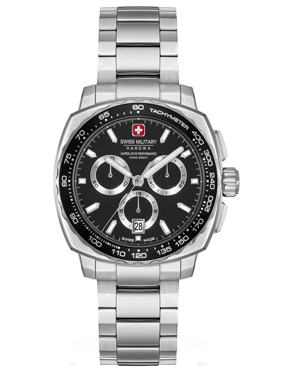 Swiss Military Hanowa Zegarek kwarcowy Speedwell kwarcowy 10 ATM, czarny, onesize, bransoletka
