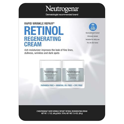 Neutrogena Hidratante facial de retinol para reparación rápida de arrugas, crema antienvejecimiento diaria con ácido hialurónico para combatir