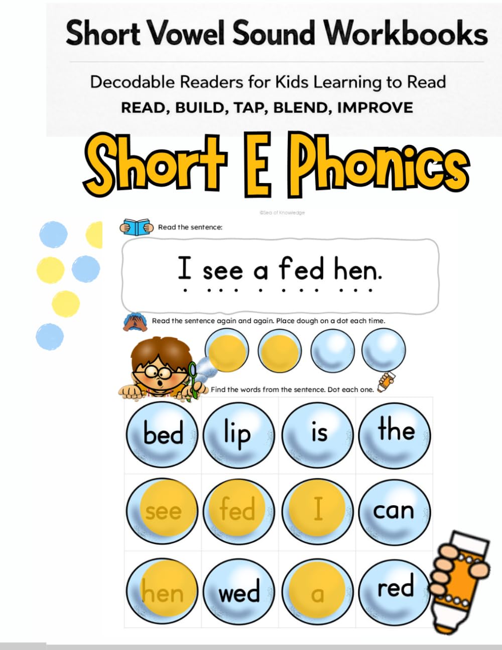 Short Vowel Sound Workbooks: Short E Phonics Decodable Readers for Kids Learning to Read Sentences: CVC Workbook for Developing Readers Short E Sounds ... and Short Vowel Phonics for Beginner Readers