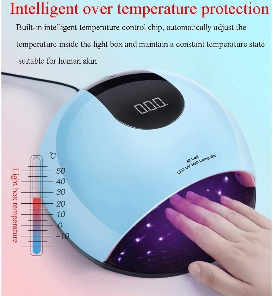 Lampada per unghie a Led 80W, essiccatore per unghie Lampada per unghie LED UV con 4 timer, strumenti per unghie, strumenti per unghie, lampada da polimerizzazione manicure leggera con sensor