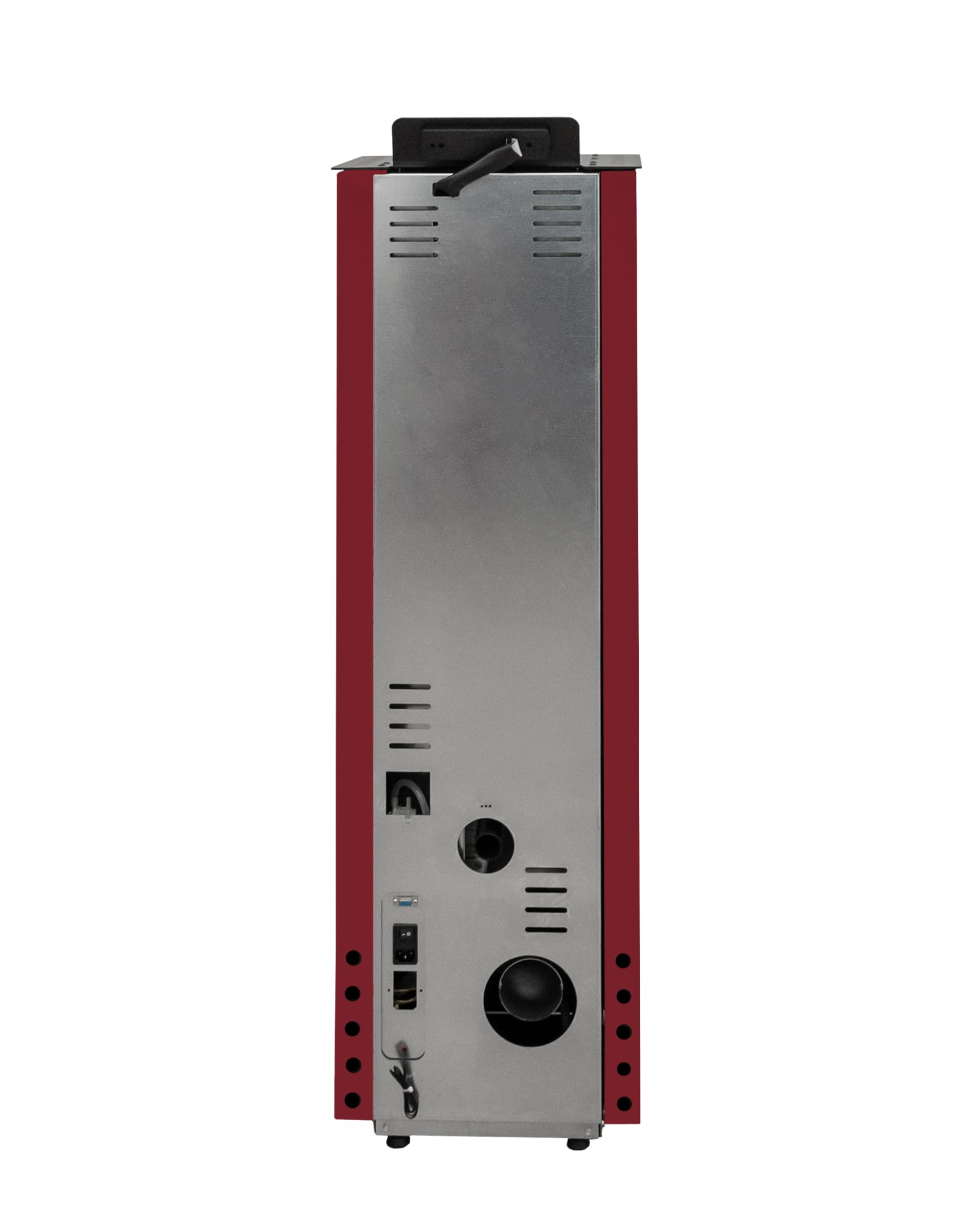 STUFE A PELLET ITALIA Colonna 10 kW | estufa de pellets eficiencia 85% calienta 80 m² diseño supercompacto programable 5 velocidades y niveles de potencia 24 meses garantía rojo