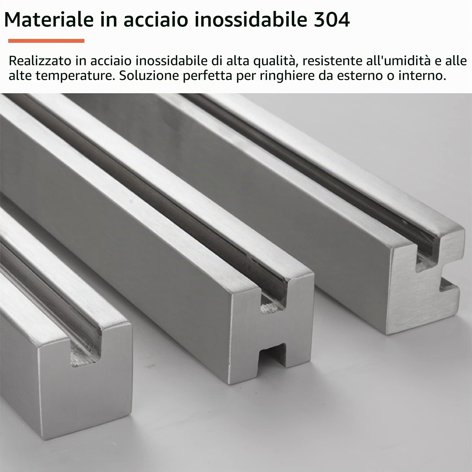 ZAQY Ringhiera Scale Interne Esterni Argento Paletto Pannelli in Vetro/Plastica/Legno 10/12 Mm, Palo per Balaustra in Acciaio Inossidabile per Balcone