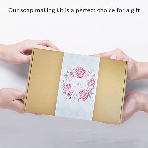 Vista 7 de Artcome Moldes para pan de jabón de 42 onzas, 2 juegos de moldes rectangulares de silicona, caja de madera con tapa, suministros para hacer jabón