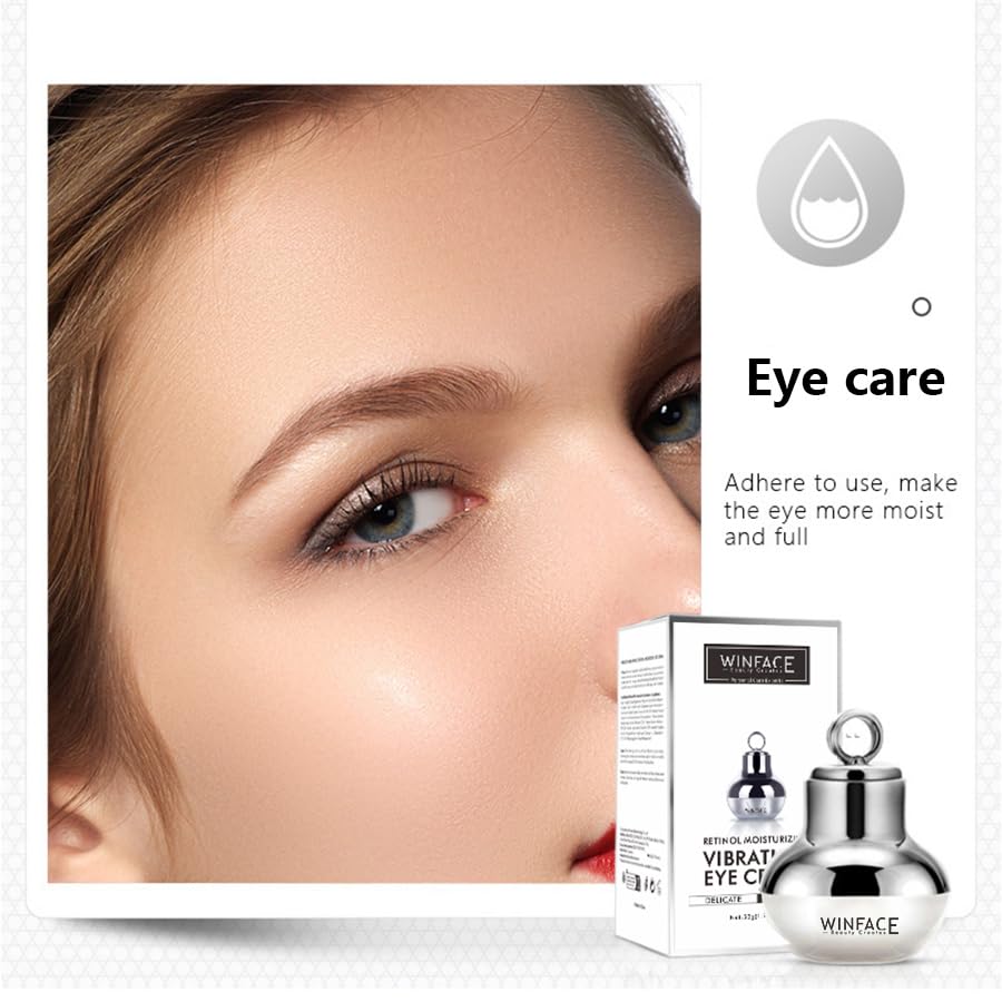Retinol Eye Cream, containing hyaluronic acid and EUGLENA GRACILIS, 1.76 ounces, vibration induction, brightening and smoothing the eyes, smoothing the skin, moisturizing, suitable for all skin types