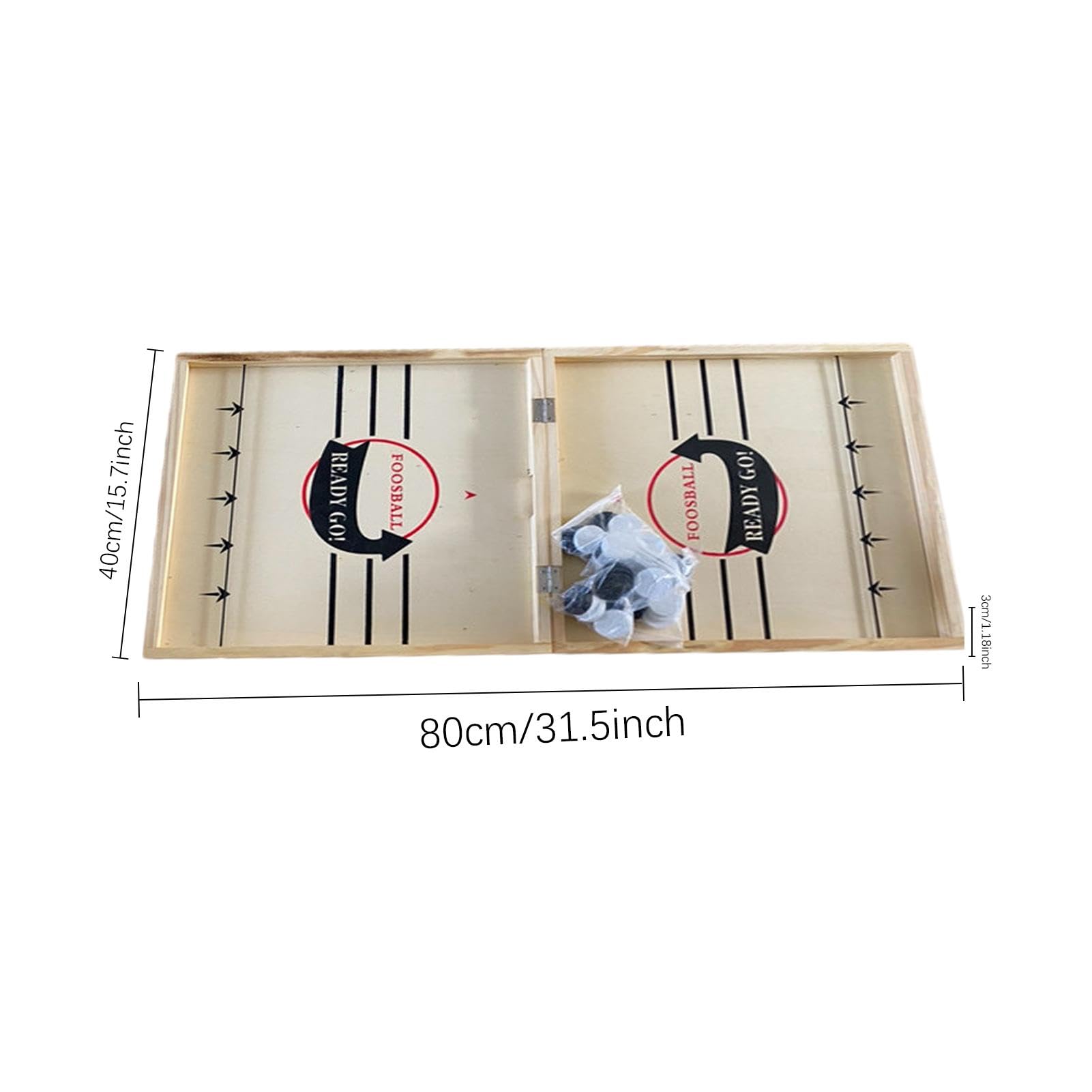 Teksome Jeu de Société de Hockey en Bois Pliable et Portable, Jeu de Rondelle Rapide