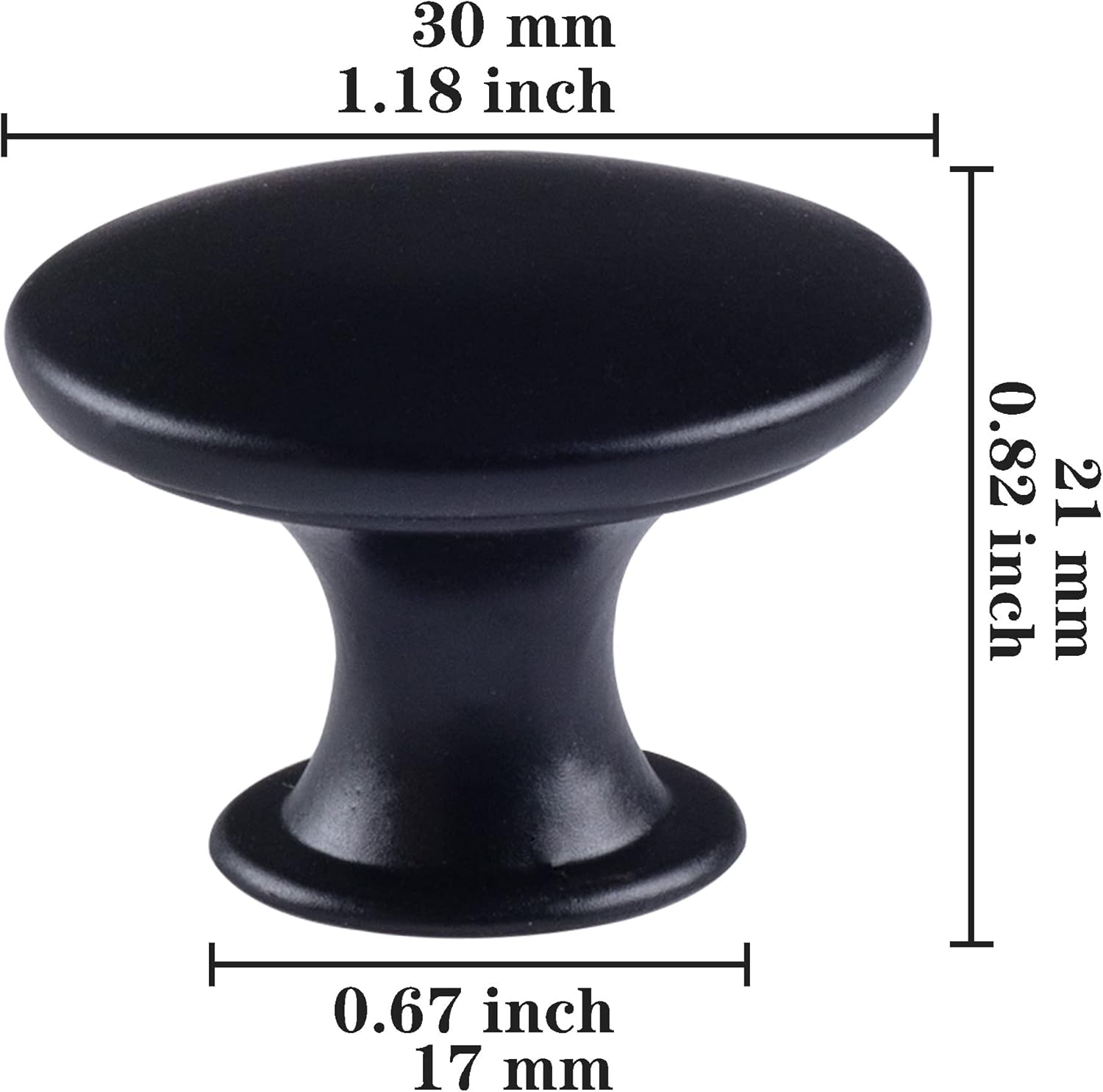 30 Pack Delicate Design Round Antique Black Kitchen Cabinet Knobs Cupboard Door Knobs 1.18-INCH Black Drawer Handle Pulls Dresser Knobs with 30 Pcs Screws for Bathroom Drawer Door Hardware