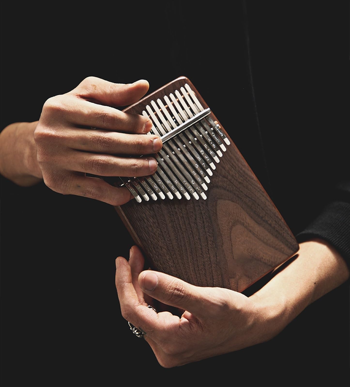 Kalimba (piano à Pouce) En Noyer Noir De Luxe - 34 Touches, Clé De Do, Avec Micro Et Accessoires - Idéal Pour Débutants Et Musiciens - 10