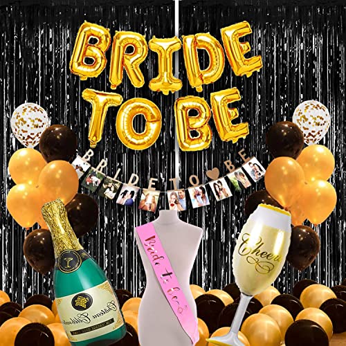 Image of Party Propz Bride To Be Decoration Kit | 29 Pcs Bridal Shower Party Supplies | Foil Balloons, Sash, Banners | Metallic Laser Aluminum, Cardstock Paper | Bachelorette Party Decorations