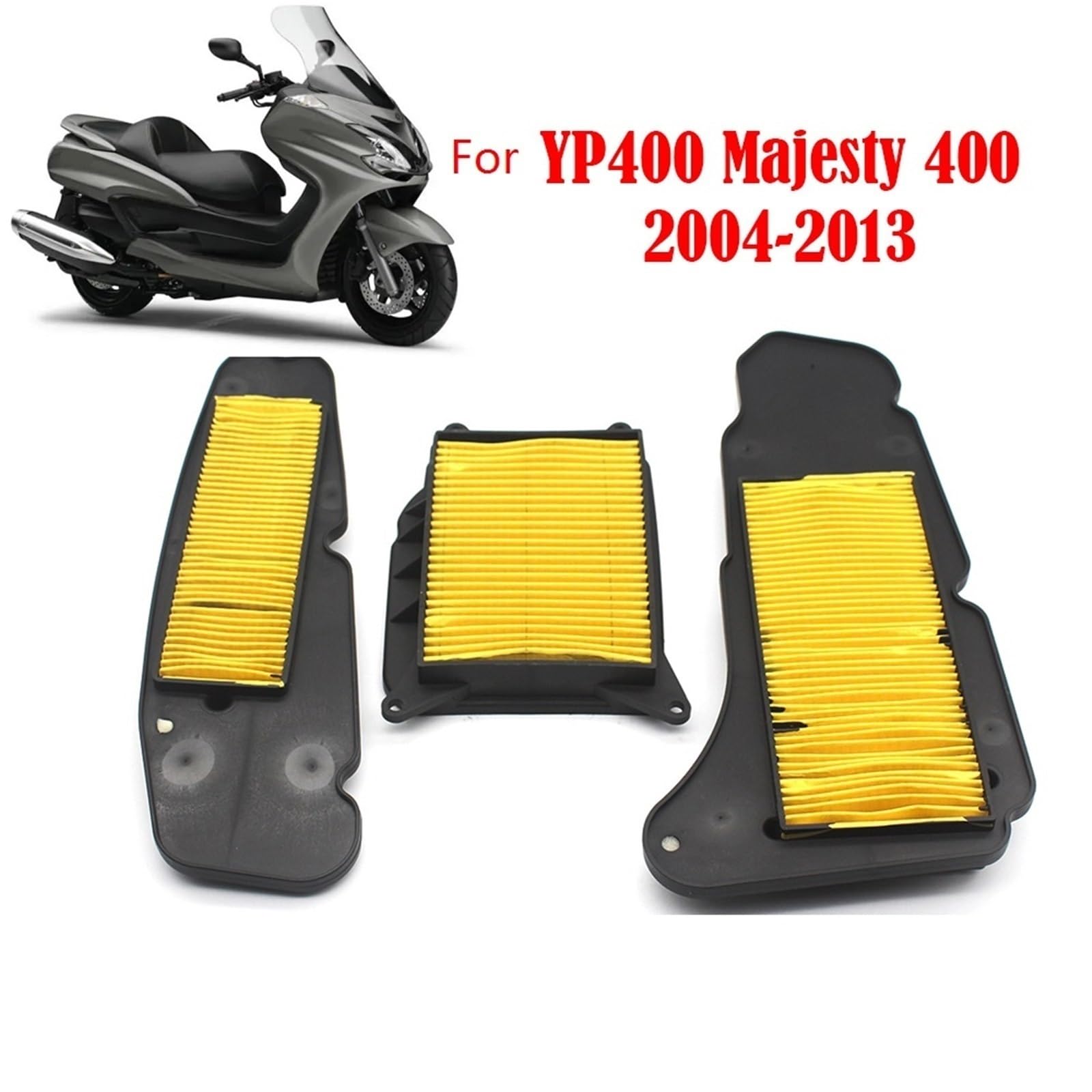 Motocyklowe Filtr Filtr powietrza silnika motocykla 400cc skuter wlot powietrza element filtra pasuje do Yamaha YP400 Majesty 400 Motocyklowe filtry oleju(All Set)