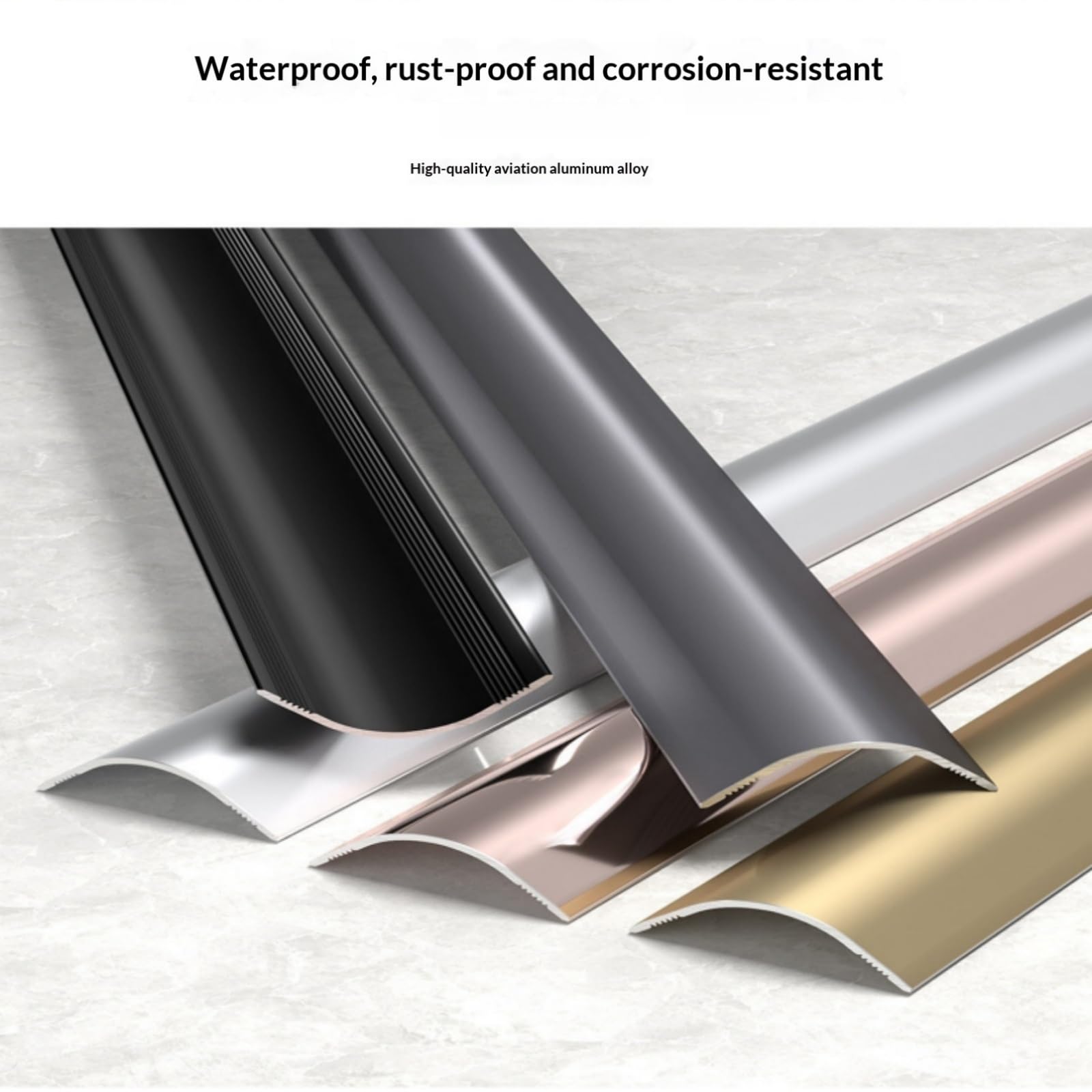 Lot de 3 profilés d'angle en aluminium pour protection des sols et des murs, imperméables et durables pour la maison et la cuisine (bronze, 30 mm)