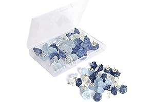 Adorable Floral Push Pins: Infusing Charm into Your Workspace with 30 Blue Roses