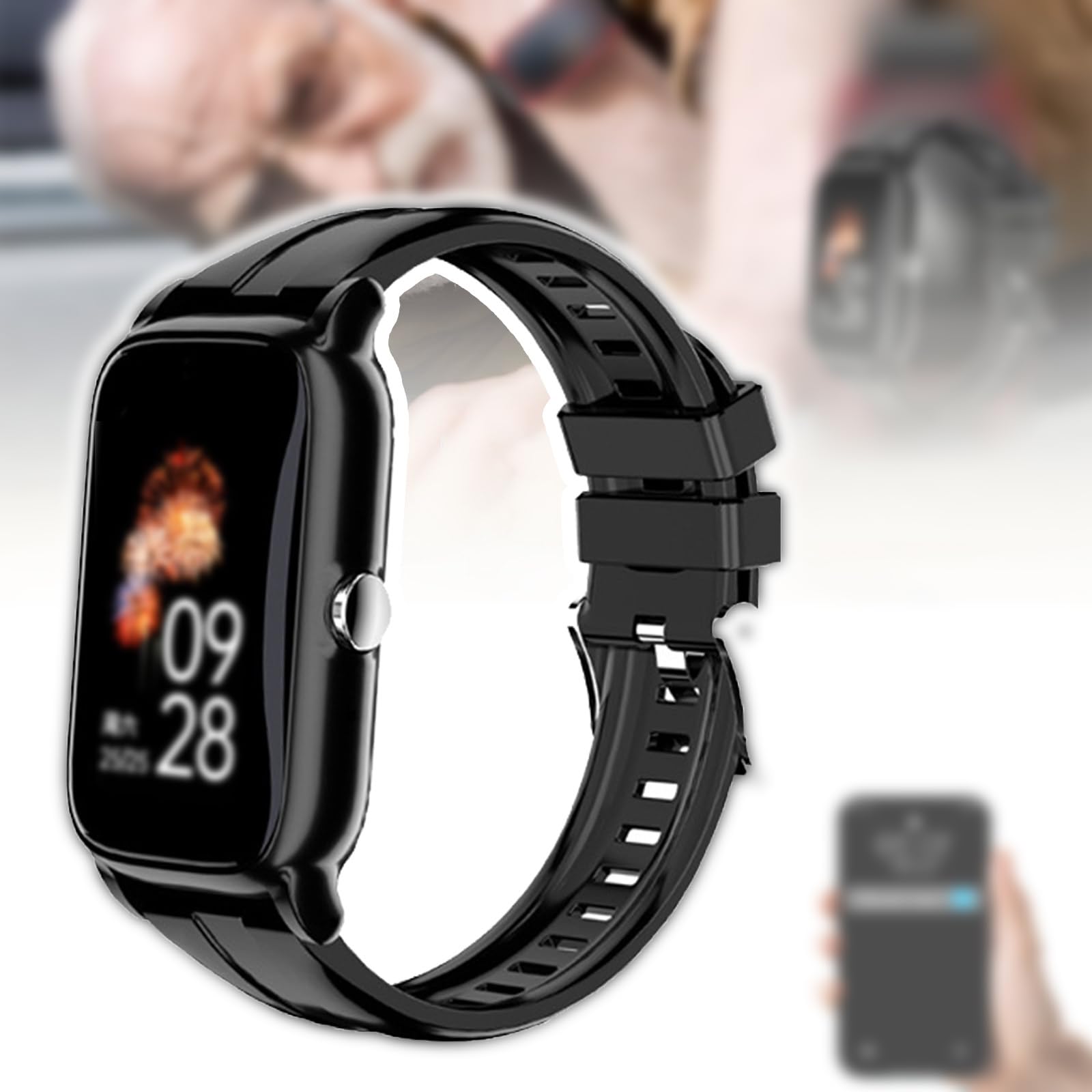 Reloj inteligente de detección de caídas con videollamada, posicionamiento GPS, llamada de emergencia SOS, monitoreo de salud, pantalla táctil de 1.5 pulgadas, impermeable, frecuencia cardíaca, valla