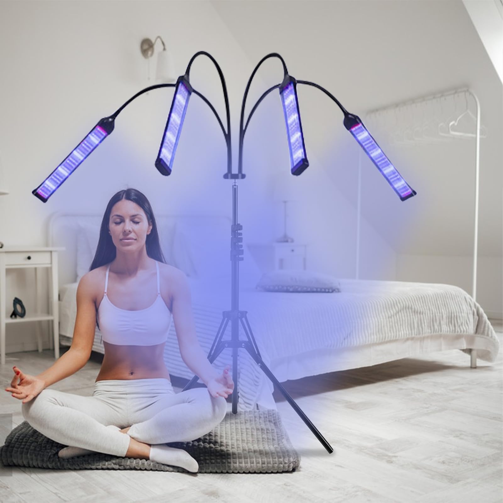 Solarium para el hogar lámpara de bronceado 420 LED 40 W bronceador facial 460 nm cuello de cisne ajustable