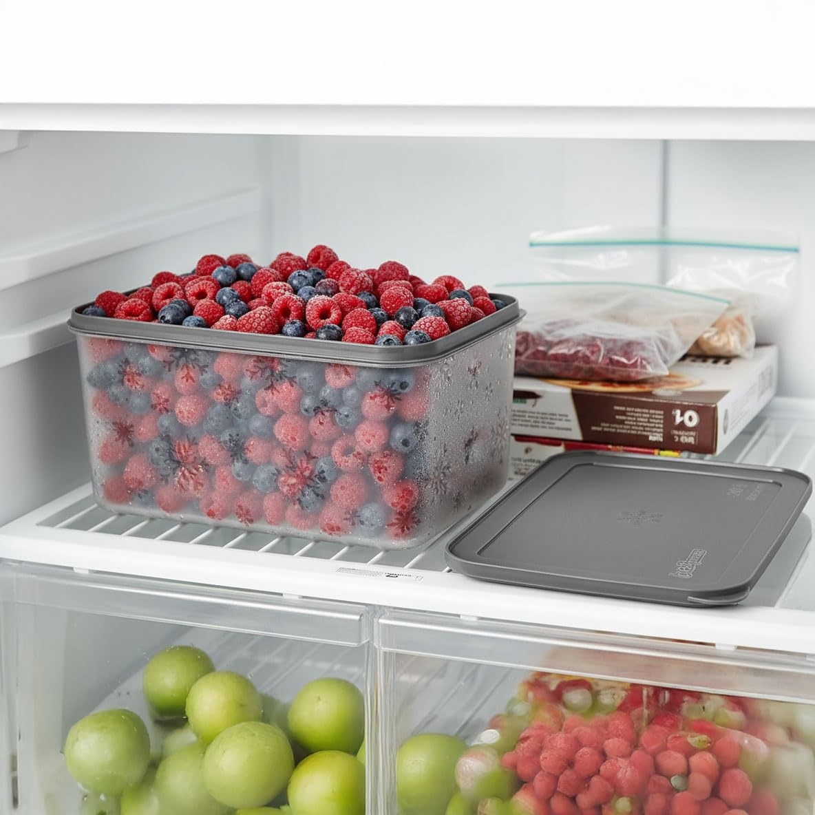 Deconox No Frost Silikon Yumuşak Kapalı Saklama Kabı Dondurucu ve Buzluk Saklama Kabı 3150 ml, Kapaklı No Frost Saklama Kabı 3150 Ml, Derin Dondurucu Saklama Kabı 3150 Ml