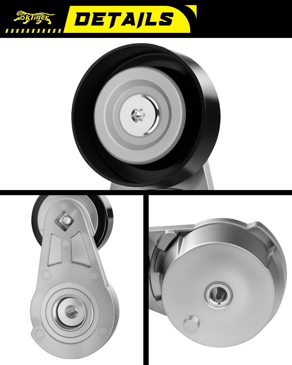 Oktiger 39350 Belt Tensioner Assembly with Pulley Fit for Chevy Malibu 2013-2021,Impala 2014-2019, for GMC Terrain 2018-2020,for Buick Regal 2014-2017 for Cadillac Ats 2013-2018 2.5L 2.0L OE# 12627119