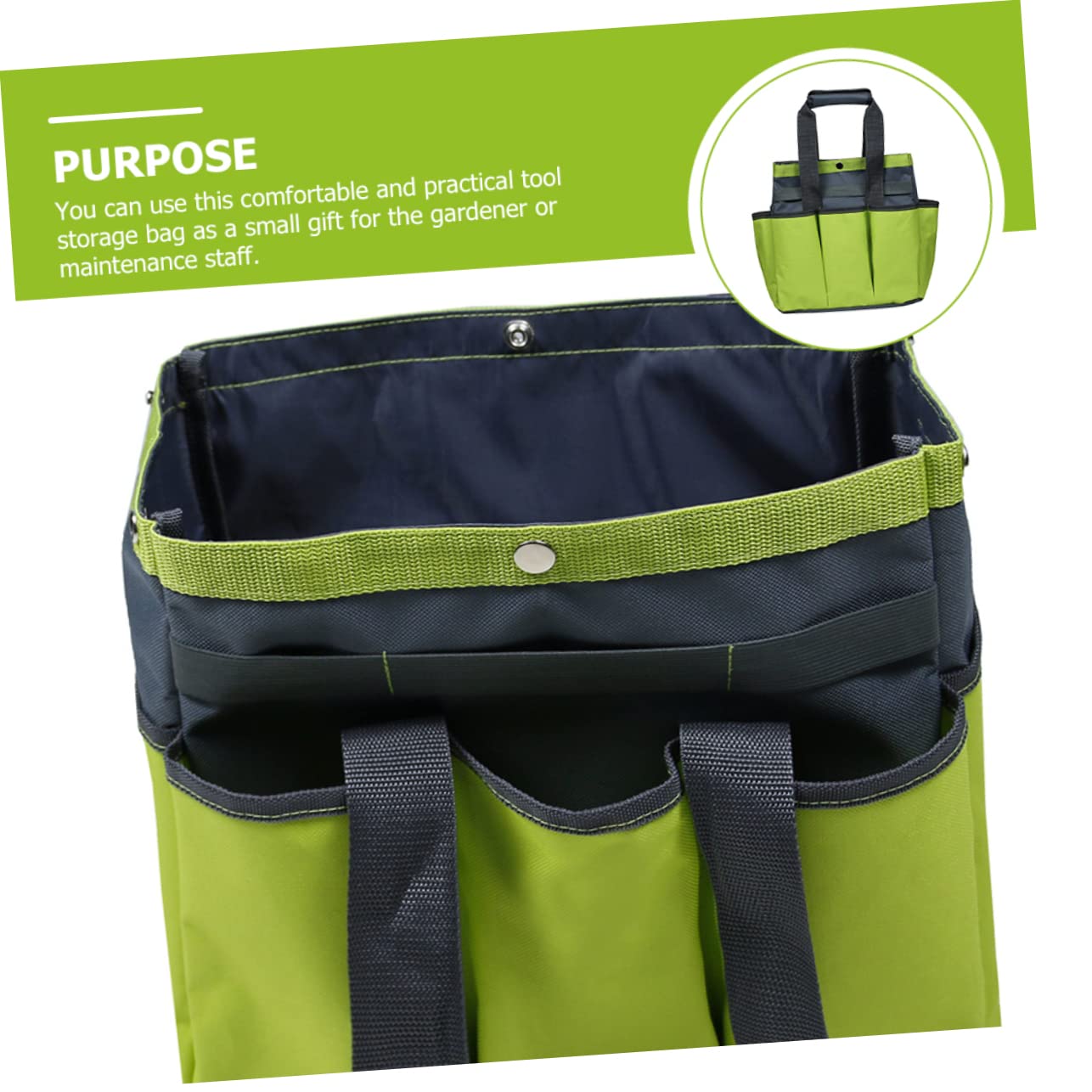 Didiseaon Bolsa de Herramientas de de Oxford Resistente Organizador Multi Pocket para Jardinería Tote Práctica y Ligera Verde Manzana