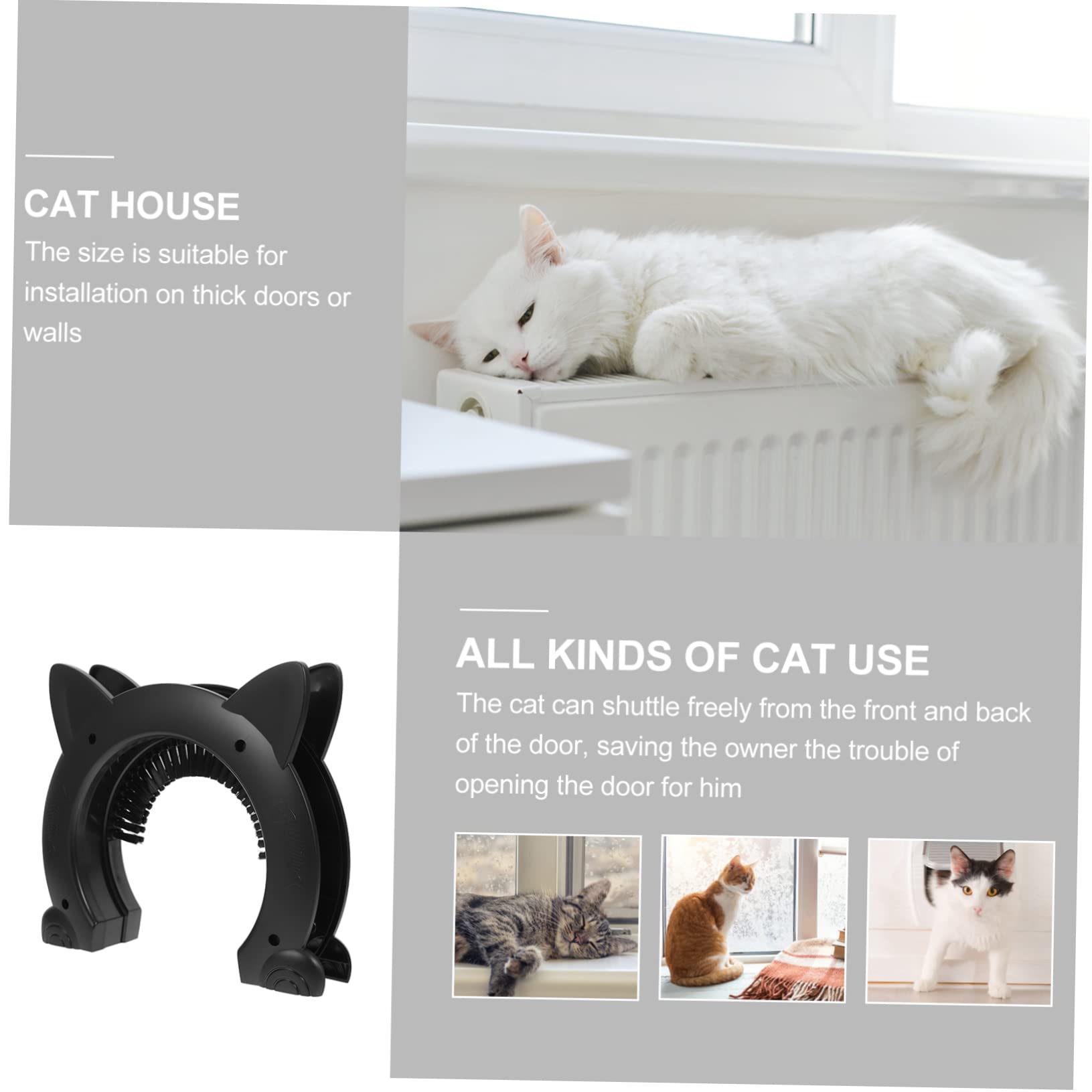 GALPADA Katzenklappe Katzen Haustiertür mit Bürstendesign ABS Katzen und Hundeklappe für Innentüren Ermöglicht und Auslass