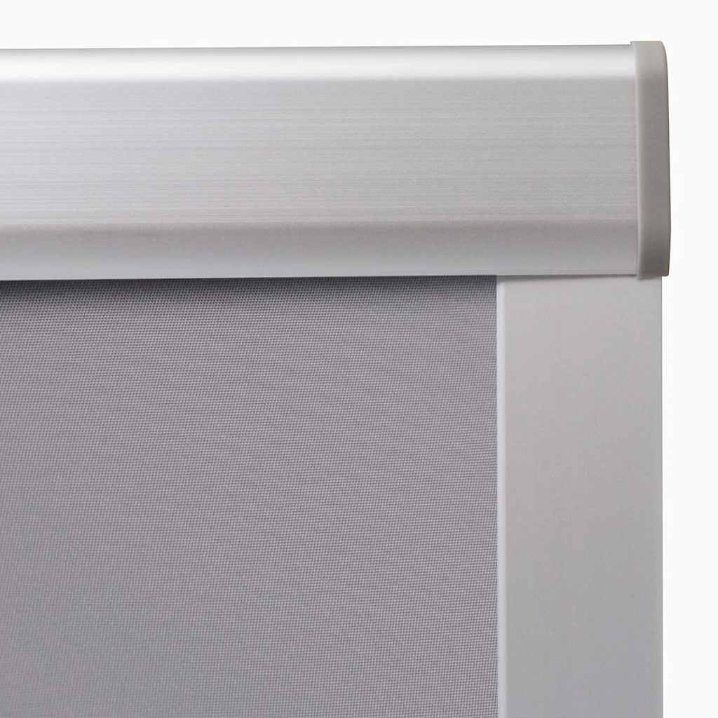 Roleta zaciemniająca, szara C04, żaluzja na okno dachowe, roleta termiczna, 383 x 740 mm, poliester z aluminiową ramą, do sypialni, salonu, biura, z akcesoriami montażowymi i ochroną przed