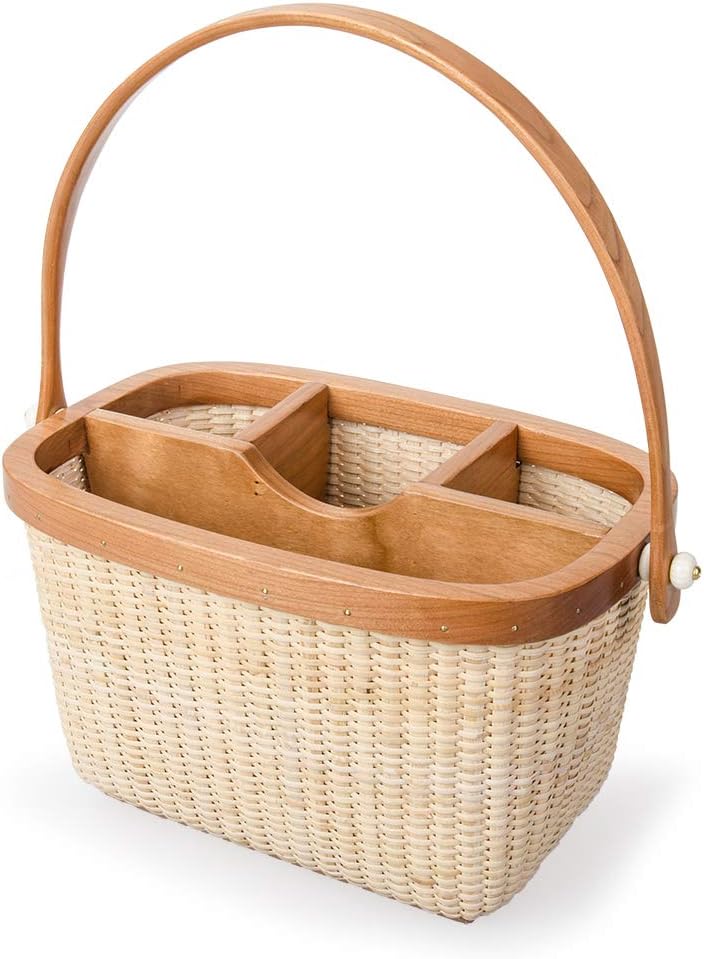 Nantucket Utensil Caddy Napkin Holder and Organizer Multi-Purpose Rattan Caddy Ideal for Kitchen Dining Entertaining Tailgating Picnics