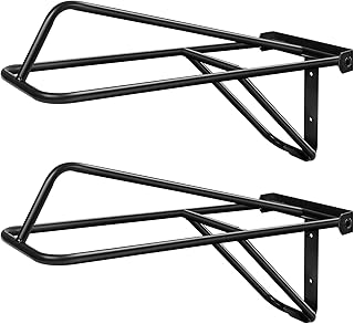 Dunzy 2 Pieces Portable Folding Saddle Rack Collapsible Saddle Storage Rack, Wall Mount Black Saddle Stand for Horse Trailer Western Saddles Horses Blanket Stall (Classic Style)