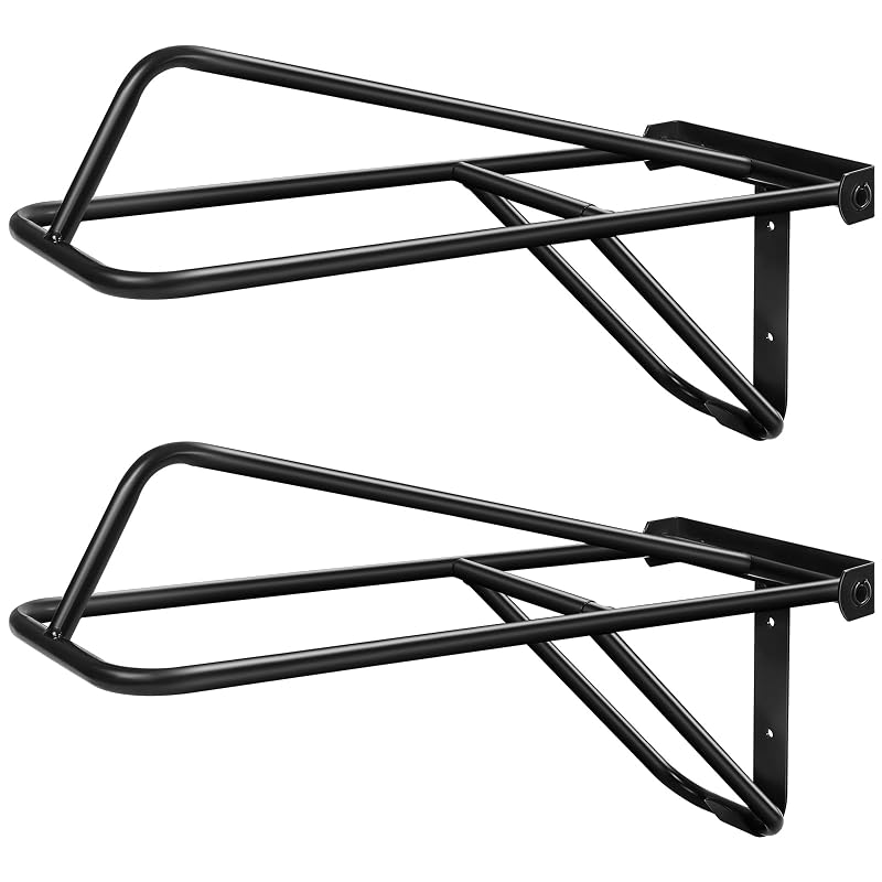 Suporte para sela dobrável de parede em metal Dunzy preto, 2 unidades