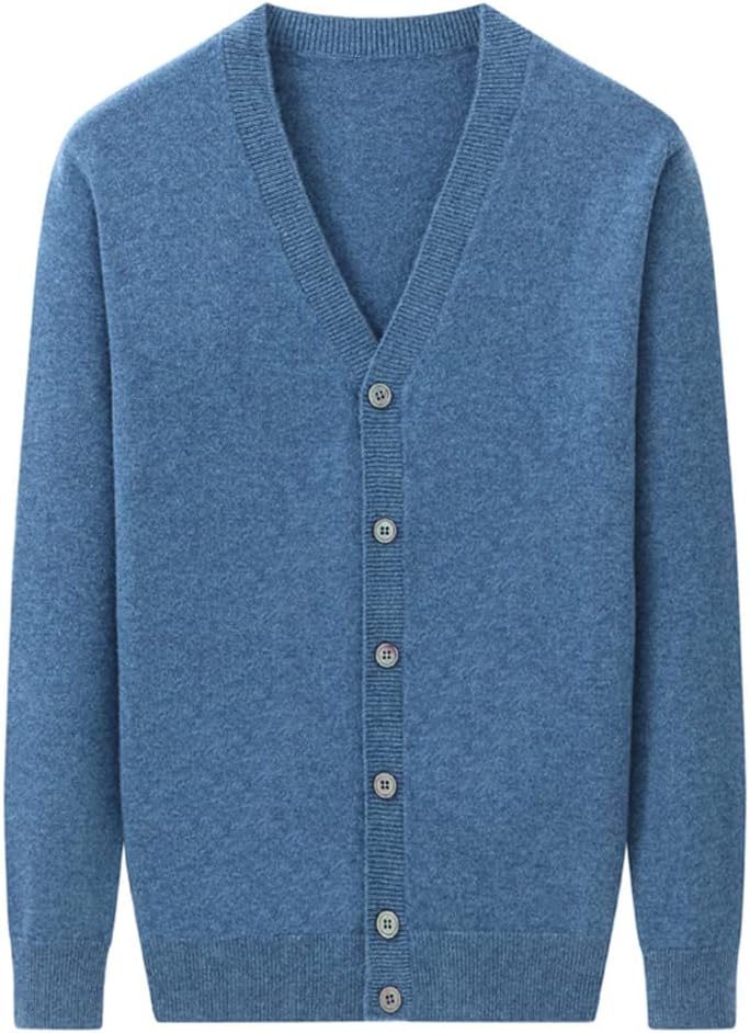 Men Fashion Cashmere Cardigan V-Neck Knitted Cardigan