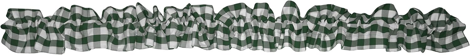 Zen Creative Designs Gingham Checkered Poplin Sleeve Topper Window Valance Top Bottom Ruffle Home Décor Bedroom Nursery Kitchen Window (72" Wide x 7" Tall, Fuchsia)