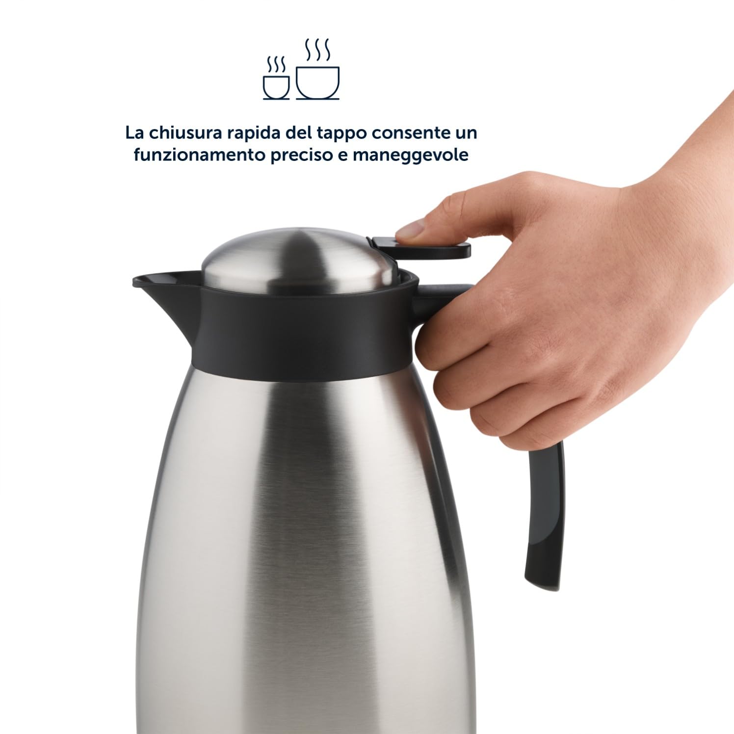 Blumtal caraffa Termica 1 litro - Thermos Acqua Calda Senza BPA con Sistema di Chiusura Quick Tip - caraffa Termica caffè e tè a Prova di perdite per Un Isolamento di Lunga Durata - Thermos 1l acciao