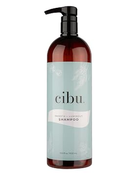 Cibu Smooth + Luminous Shampoo, 33.8 oz - Lightweight, Smoothing Shampoo for Frizzy Hair - Helps Reduce Frizz, Adds Hair Shine with Fermented Rice Water, Rice Protein, Moringa Seed Extract
