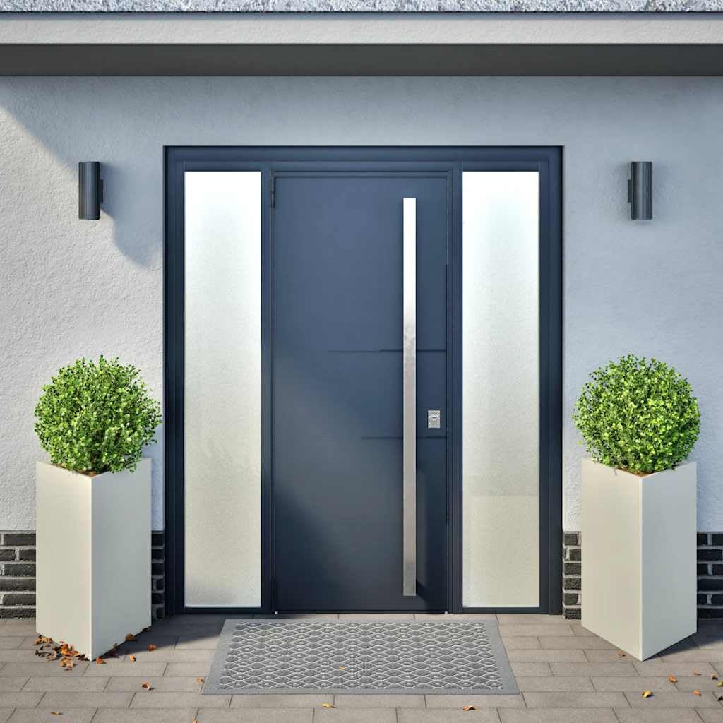 Générique Fioriera Triangolare Acciaio Bianco 2 Pezzi | Resistente alla ruggine, senza fori di drenaggio, protezione contro le erbacce, per balcone patio giardino
