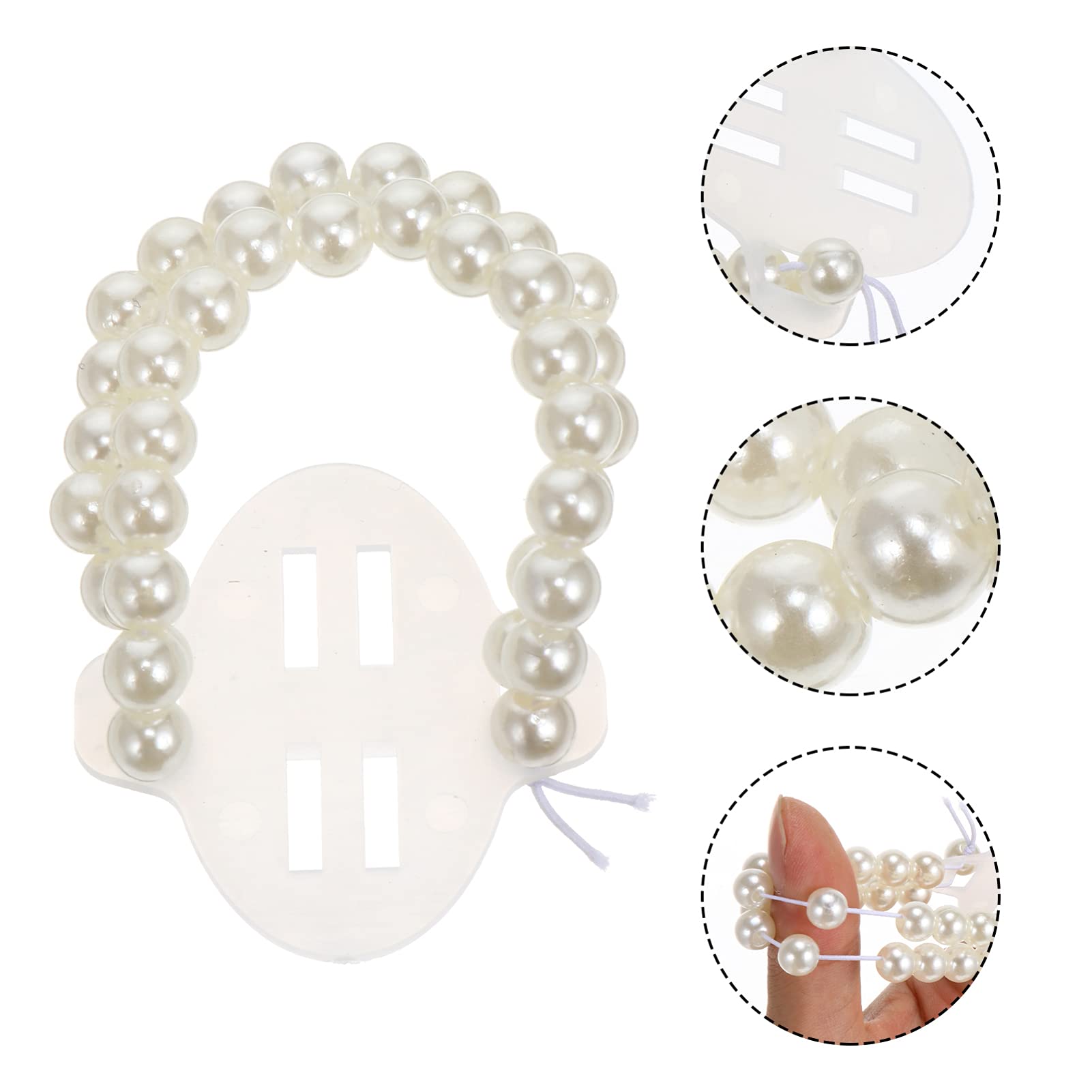 MRKU Handgelenkblume, 12 Stück Brautarmbandperlen, Abschlussball-Handband, Hochzeitsarmbandblume, Perle, elastisches Armband, elastisches Perlenband, Perle, selbstgemacht, Einheitsgröße, Achat