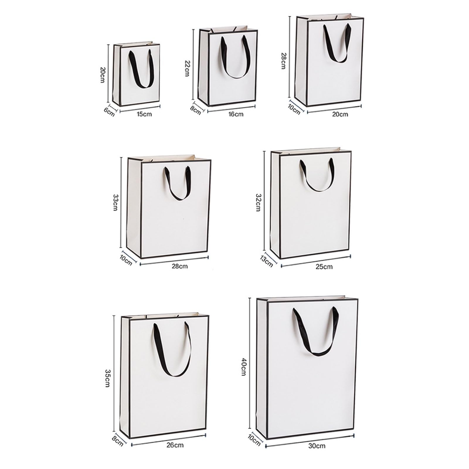 20er-Pack robuste Tragetaschen aus weißem Karton mit Griff Baumwollseil, Einkaufstaschen for Bekleidungsgeschäfte, Schmuckverpackung(25 * 13 * 32cm)