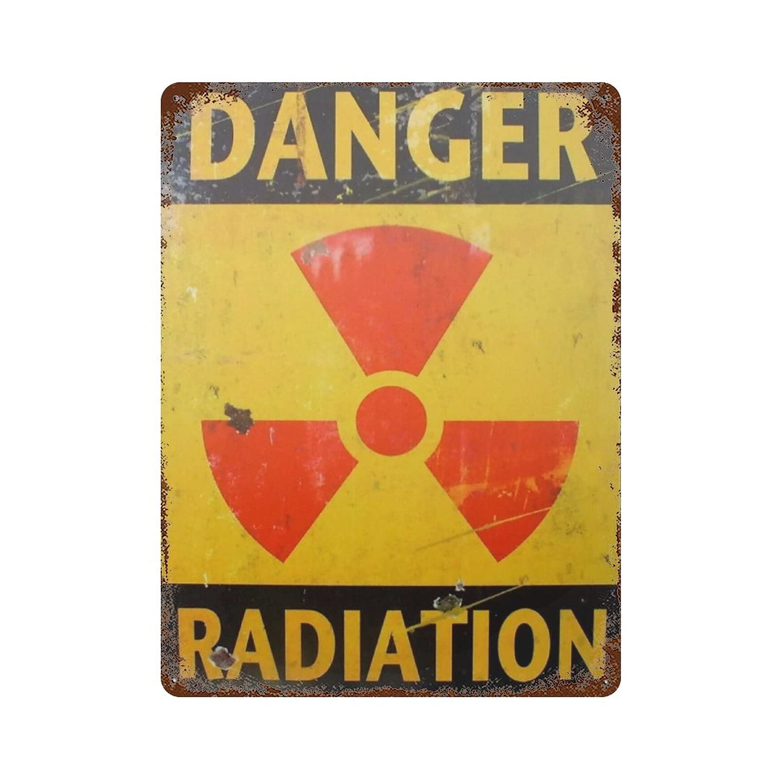 Danger Radiation Warning Retro Metal Iron Painting Tin Sign Wall Decor Poster Vintage Aluminum Plaque 15.7"x11.8"