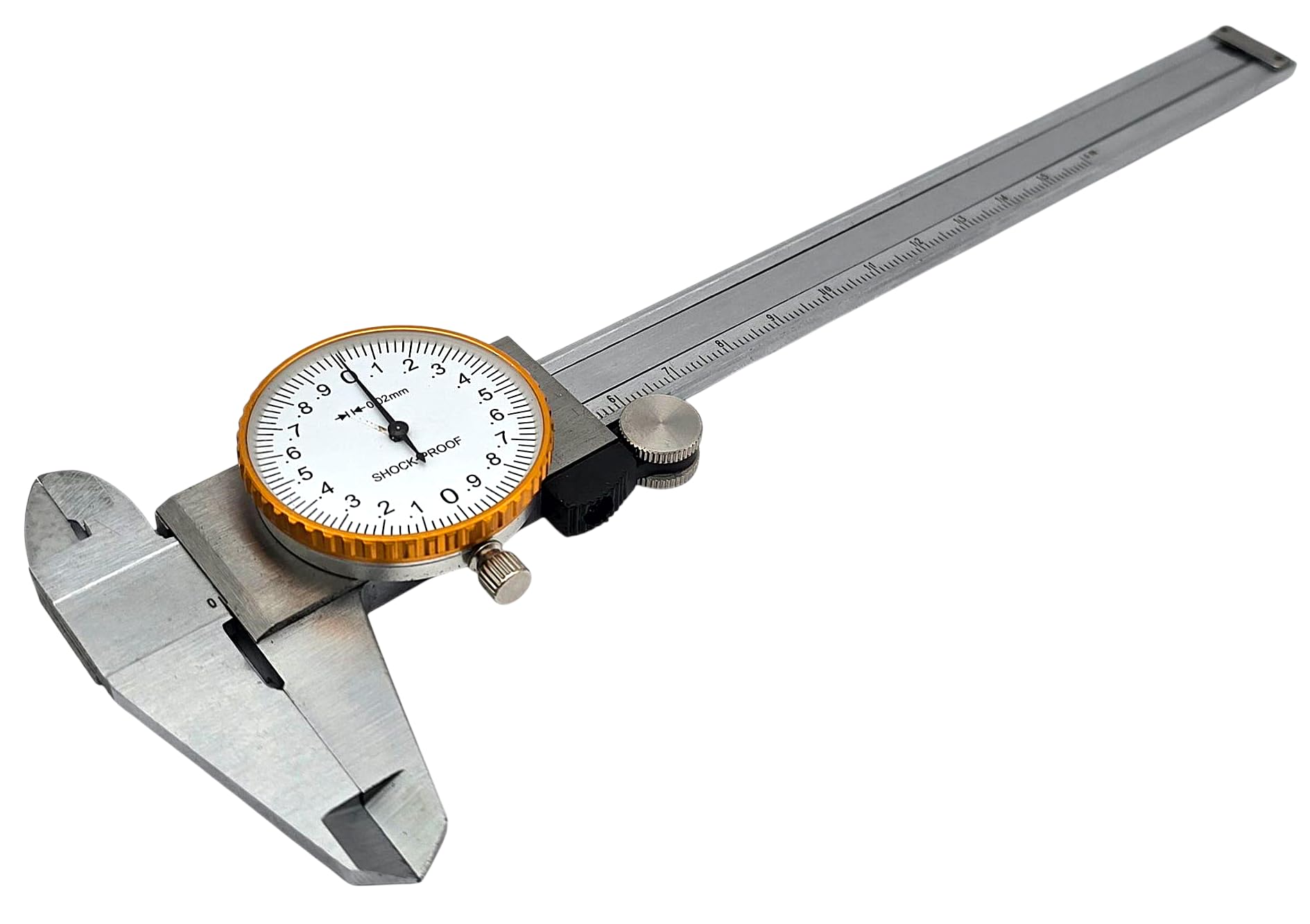 HERO Messschieber 150mm Uhrenmessschieber Präzisionsmessschieber Schieblehre Messschieblehre Meßuhr Analog 0,02 mm mit Feststellschraube für Haushalt und Industrie Messung Stoßfestes Messwerkzeug