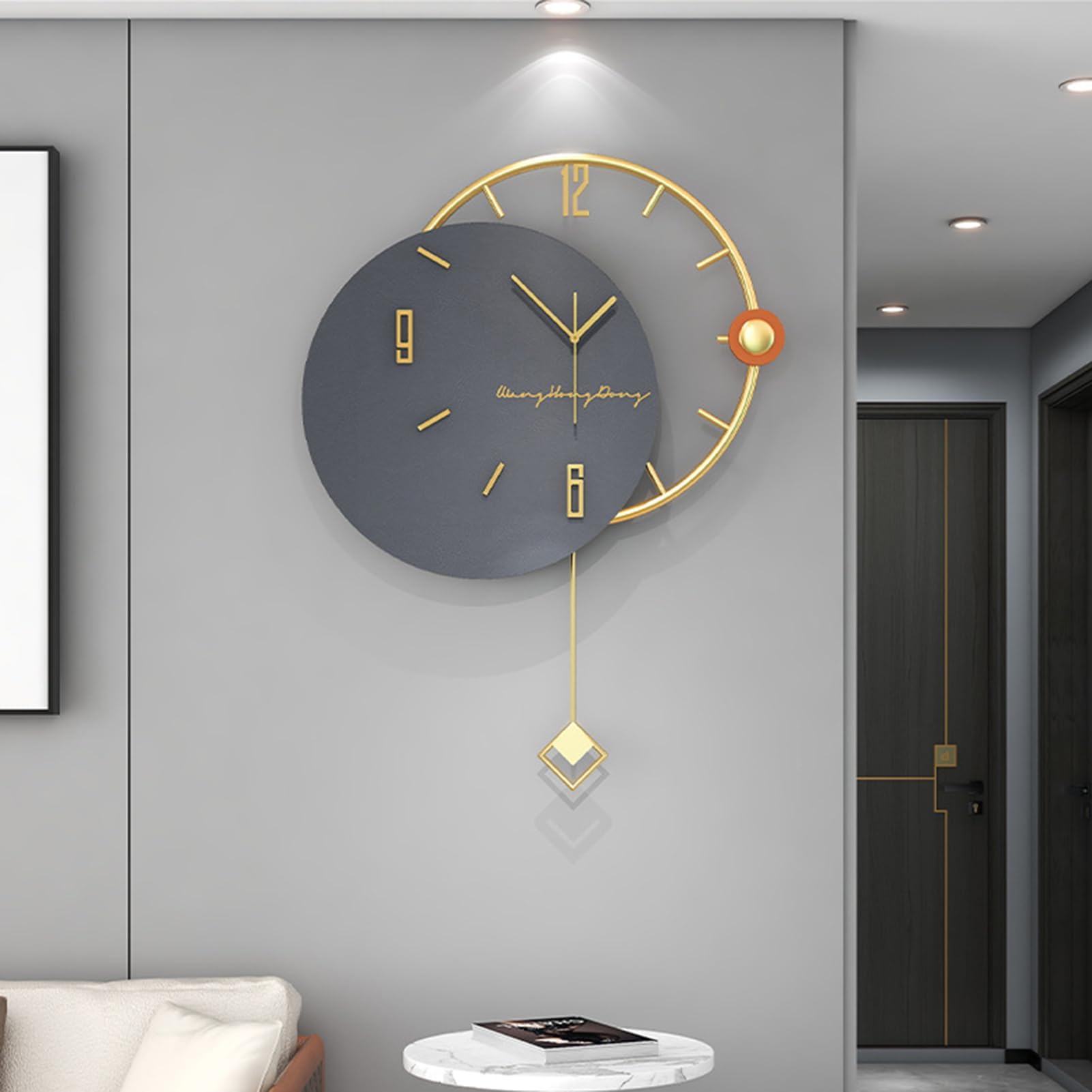 Horloge murale silencieuse à mouvement quartz et finitions soignées pour bureau